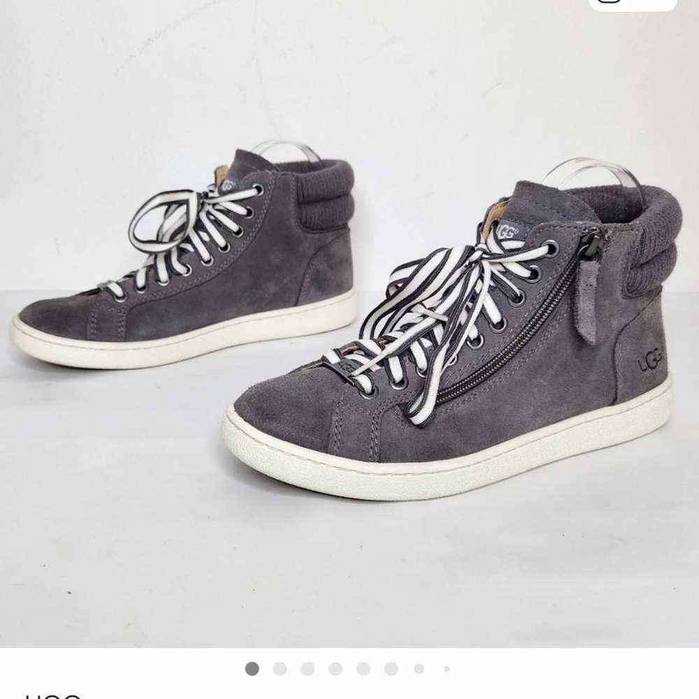 UGG Women's Olive Trainer high-top sneakers in charcoal grey suede sz 7.5 - Picture 6 of 6
